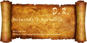 Dolezsál Kornél névjegykártya